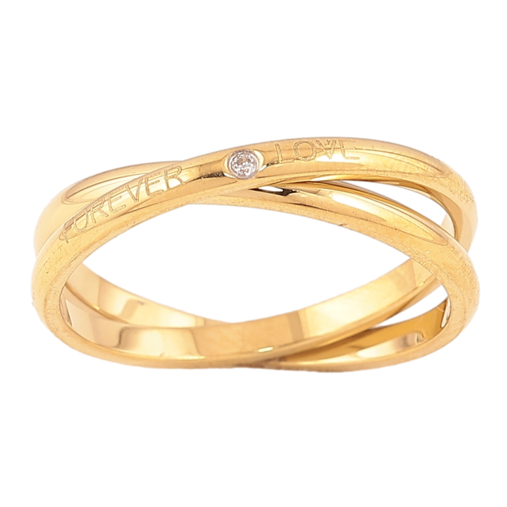 Кольцо Xuping TTM Stainless Steel цвет 14К "Forever Love"  фото №6