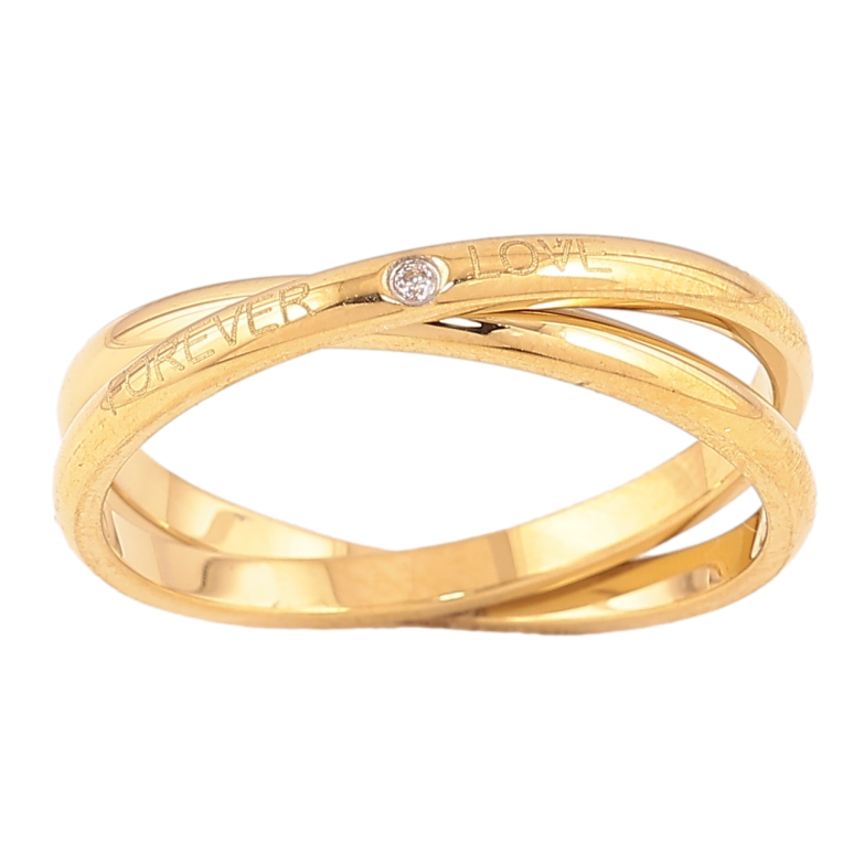 Каблучка Xuping TTM Stainless Steel колір 14К "Forever Love" фото №1 Каблучка Xuping TTM Stainless Steel колір 14К "Forever Love" фото №1