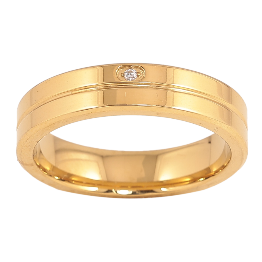 Каблучка Xuping TTM Stainless Steel колір 14К "Візерунок з кристалом" шир. 5мм фото №1 Каблучка Xuping TTM Stainless Steel колір 14К "Візерунок з кристалом" шир. 5мм фото №1