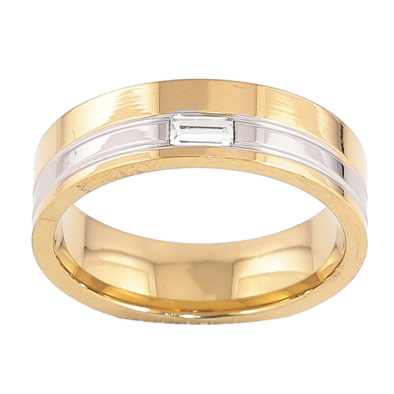 Каблучка Xuping TTM Stainless Steel колір 14К+Родій "Візерунок з кристальною вставкою" шир. 6мм фото №14 Каблучка Xuping TTM Stainless Steel колір 14К+Родій "Візерунок з кристальною вставкою" шир. 6мм фото №14