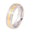 Каблучка Xuping TTM Stainless Steel колір 14К+Родій "Візерунок з кристальною вставкою" шир. 6мм фото №2 Каблучка Xuping TTM Stainless Steel колір 14К+Родій "Візерунок з кристальною вставкою" шир. 6мм фото №2