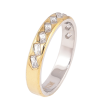 Каблучка Xuping TTM Stainless Steel колір 14К+Родій "Доріжка кристалів" шир. 4мм фото №2 Каблучка Xuping TTM Stainless Steel колір 14К+Родій "Доріжка кристалів" шир. 4мм фото №2