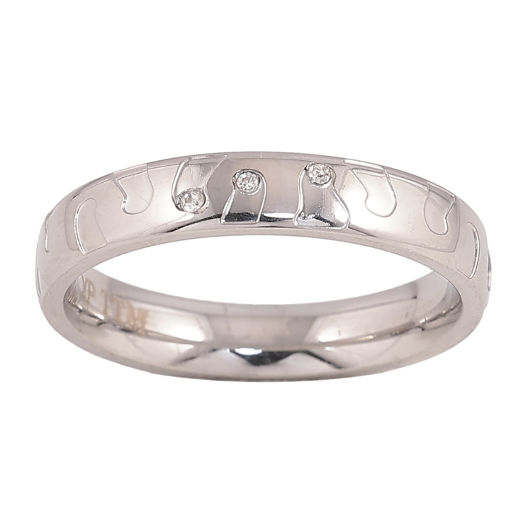 Каблучка Xuping TTM Stainless Steel колір Родій "Декоративний візерунок" шир. 4мм фото №12 Каблучка Xuping TTM Stainless Steel колір Родій "Декоративний візерунок" шир. 4мм фото №12