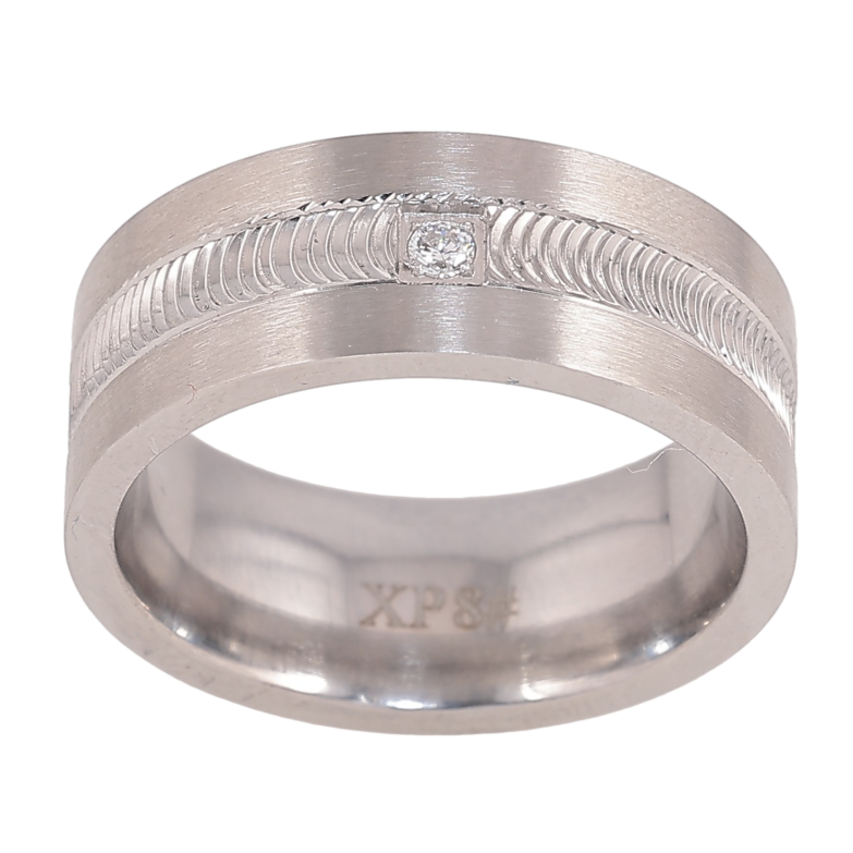 Каблучка Xuping TTM Stainless Steel колір Родій "Вставка кристал" шир. 8мм фото №2 Каблучка Xuping TTM Stainless Steel колір Родій "Вставка кристал" шир. 8мм фото №2