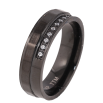 Кольцо Xuping TTM Stainless Steel цвет black "Узор с кристаллами" шир. 6мм фото №2