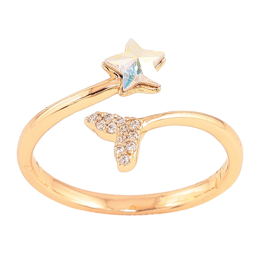 Каблучка Xuping колір Позолота 18K із кристалами Swarovski "Кристальна зірка АВ" фото №1 Каблучка Xuping колір Позолота 18K із кристалами Swarovski "Кристальна зірка АВ" фото №1