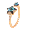 Кольцо Xuping цвет Позолота 18K с кр-ми Swarovski "Две кристальные звезды Metallic Blue" фото №3 Кольцо Xuping цвет Позолота 18K с кр-ми Swarovski "Две кристальные звезды Metallic Blue" фото №3