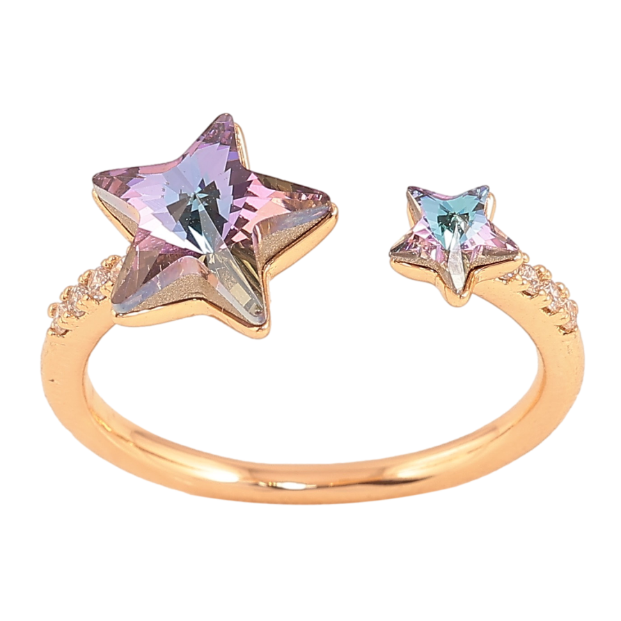 Кольцо Xuping цвет Позолота 18K с кр-ми Swarovski "Две кристальные звезды Paradise Shine" фото №1 Кольцо Xuping цвет Позолота 18K с кр-ми Swarovski "Две кристальные звезды Paradise Shine" фото №1