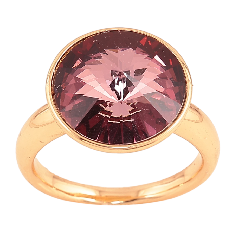 Каблучка Xuping колір 18K з кр-ми Swarovski Кристал Amethyst ø 15мм фото №1