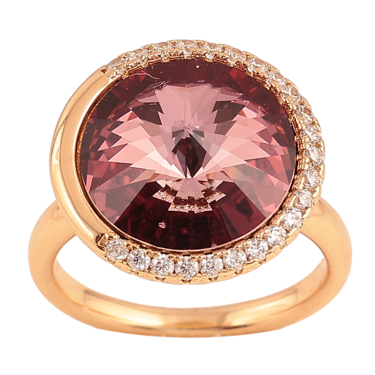 Каблучка Xuping колір Позолота 18K з кр-ми Swarovski "Кристал Amethyst" ø 17мм фото №19