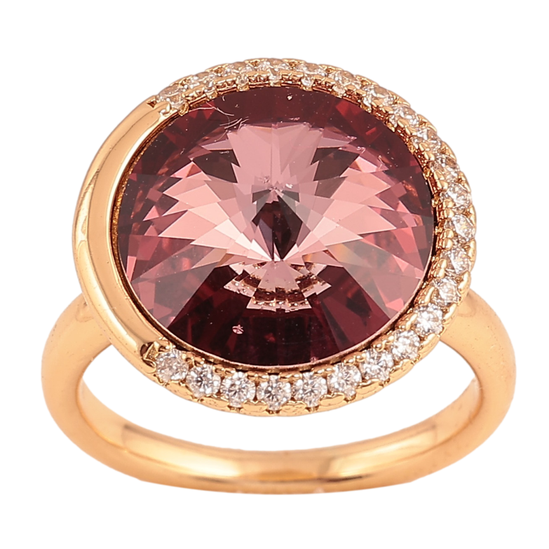 Каблучка Xuping колір Позолота 18K з кр-ми Swarovski "Кристал Amethyst" ø 17мм фото №2 Каблучка Xuping колір Позолота 18K з кр-ми Swarovski "Кристал Amethyst" ø 17мм фото №2