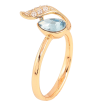 Каблучка Xuping колір Позолота 18K з кр-ми Swarovski "Кристал Aquamarine з листочком" фото №2