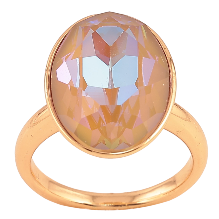Каблучка Xuping колір Позолота 18K з кр-ми Swarovski "Кристал Cappuccino Delite" 19х15мм фото №22