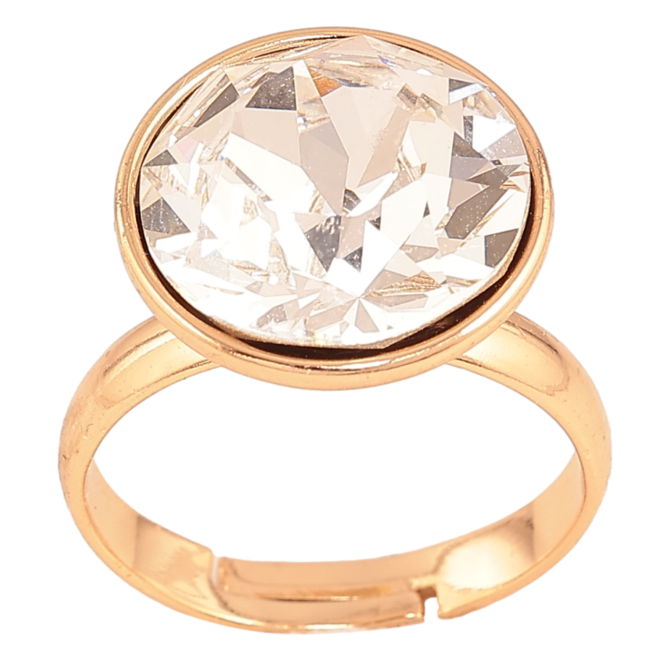 Каблучка Xuping колір Позолота 18K з кр-ми Swarovski "Кристал Clear" ø 15мм фото №23