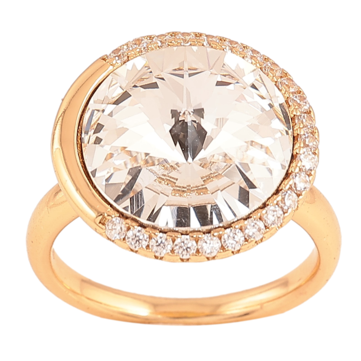 Каблучка Xuping колір Позолота 18K з кр-ми Swarovski "Кристал Clear" ø 17мм фото №21