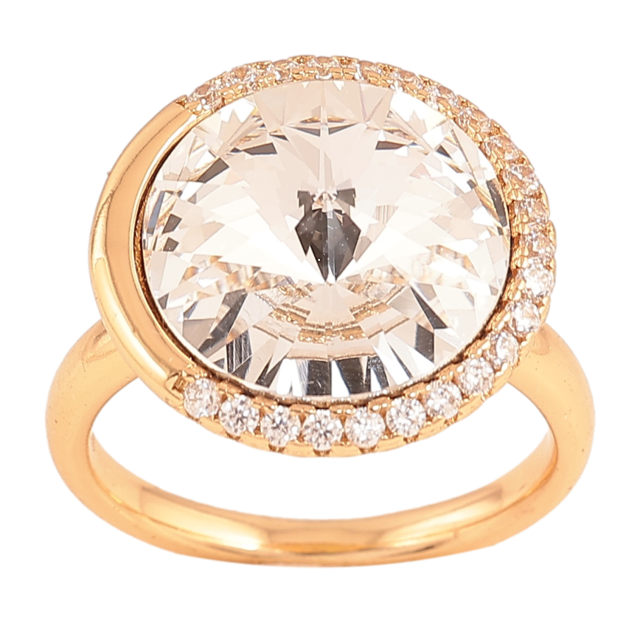 Кольцо Xuping цвет Позолота 18K с кр-ми Swarovski "Кристалл Clear" ø 17мм фото №1