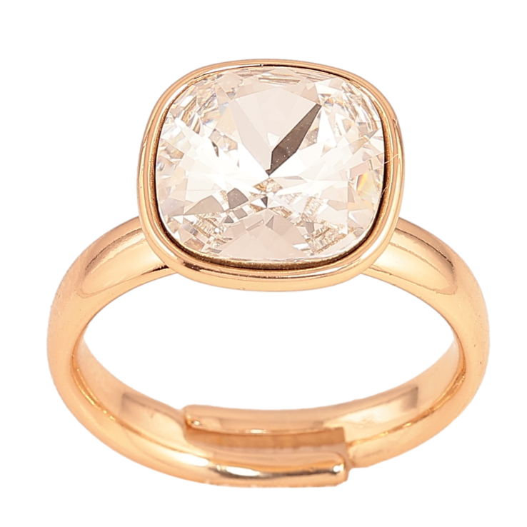 Каблучка Xuping колір Позолота 18K з кр-ми Swarovski "Кристал Clear" 12х12мм фото №5 Каблучка Xuping колір Позолота 18K з кр-ми Swarovski "Кристал Clear" 12х12мм фото №5