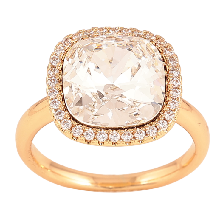 Каблучка Xuping колір Позолота 18K з кр-ми Swarovski "Кристал Clear в обрамленні кристалів" 15х15мм фото №9 Каблучка Xuping колір Позолота 18K з кр-ми Swarovski "Кристал Clear в обрамленні кристалів" 15х15мм фото №9