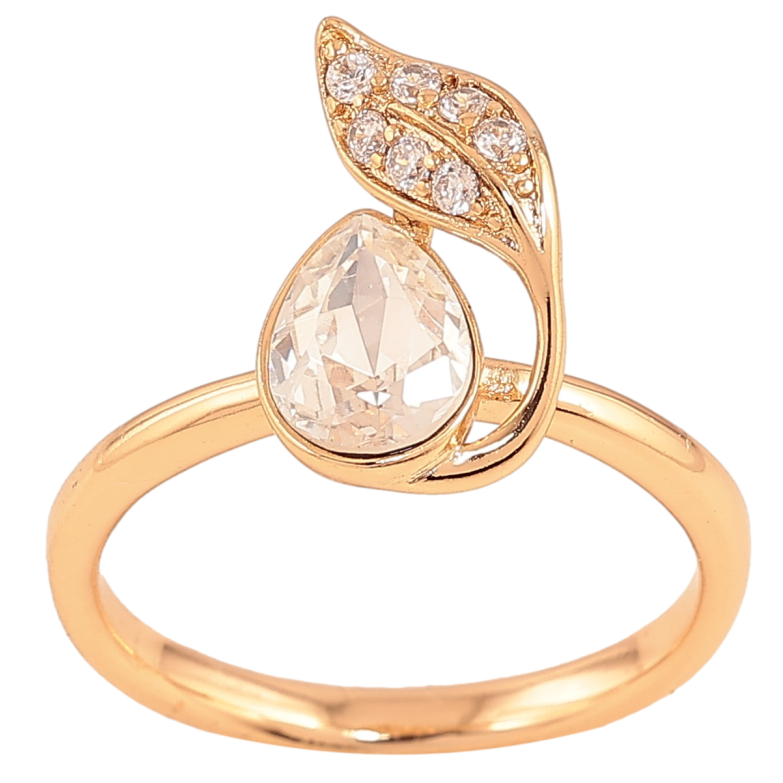 Каблучка Xuping колір Позолота 18K з кр-ми Swarovski "Кристал Clear з листочком" фото №4 Каблучка Xuping колір Позолота 18K з кр-ми Swarovski "Кристал Clear з листочком" фото №4