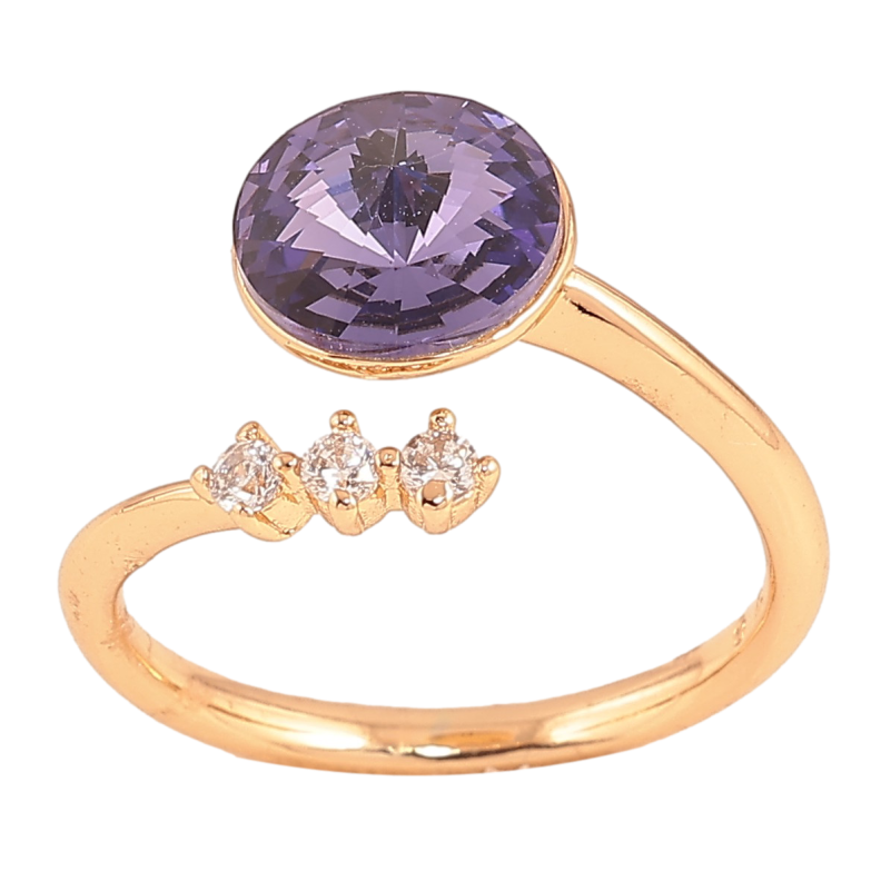 Каблучка Xuping колір Позодота 18K з кр-ми Swarovski "Кристал Purple Velvet" фото №8 Каблучка Xuping колір Позодота 18K з кр-ми Swarovski "Кристал Purple Velvet" фото №8