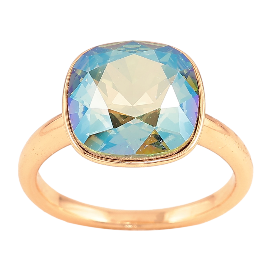 Каблучка Xuping колір Позолота 18K з кр-ми Swarovski "Кристал Erinite Shimmer" 13х13мм фото №1 Каблучка Xuping колір Позолота 18K з кр-ми Swarovski "Кристал Erinite Shimmer" 13х13мм фото №1