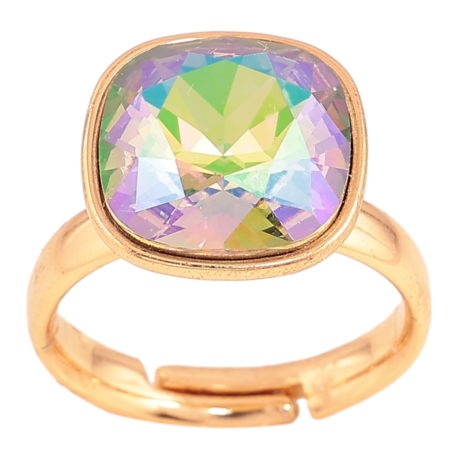 Каблучка Xuping колір Позолота 18K з кр-ми Swarovski "Кристал Erinite Shimmer" 14х14мм фото №1 Каблучка Xuping колір Позолота 18K з кр-ми Swarovski "Кристал Erinite Shimmer" 14х14мм фото №1