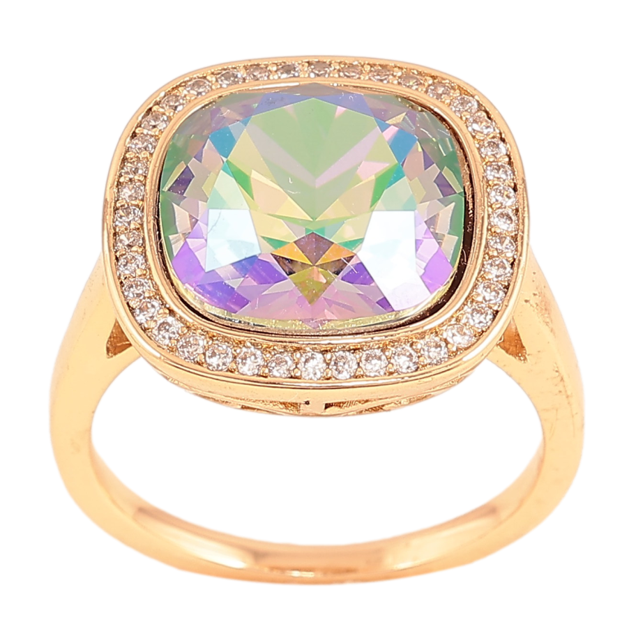 Каблучка Xuping колір Позолота 18K з кр-ми Swarovski "Кристал Erinite Shimmer" 16х16мм фото №1 Каблучка Xuping колір Позолота 18K з кр-ми Swarovski "Кристал Erinite Shimmer" 16х16мм фото №1