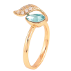 Каблучка Xuping колір Позолота 18K з кр-ми Swarovski "Кристал Light Turquoise з листочком" фото №3 Каблучка Xuping колір Позолота 18K з кр-ми Swarovski "Кристал Light Turquoise з листочком" фото №3