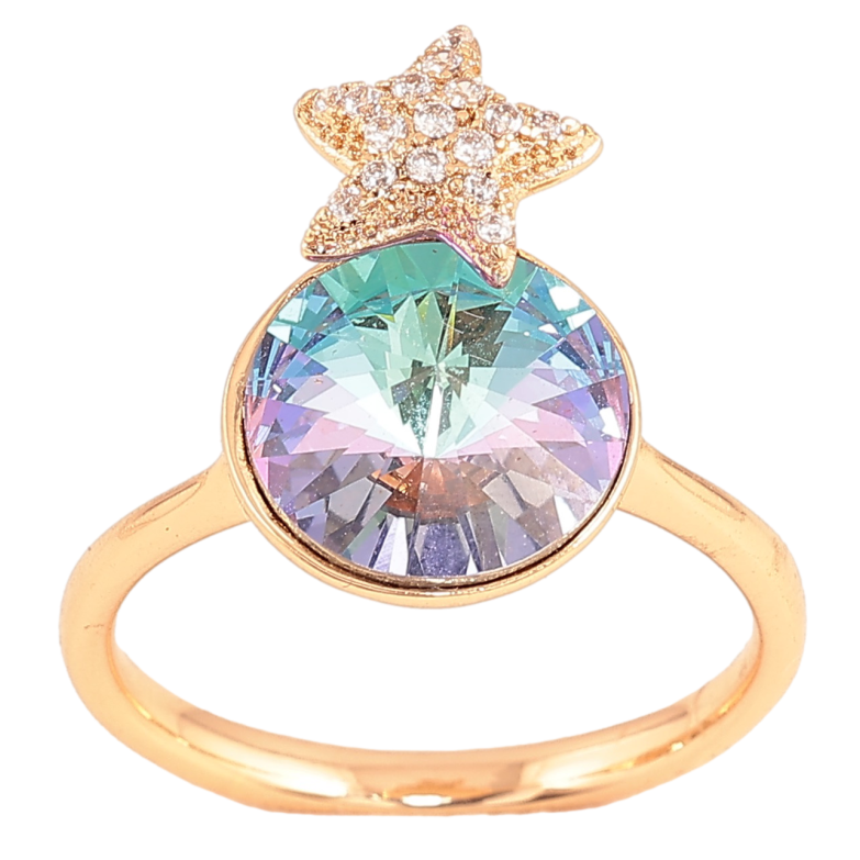 Кольцо Xuping цвет Позолота 18K с кр-ми Swarovski "Кристалл Paradise Shine с звездой" фото №4