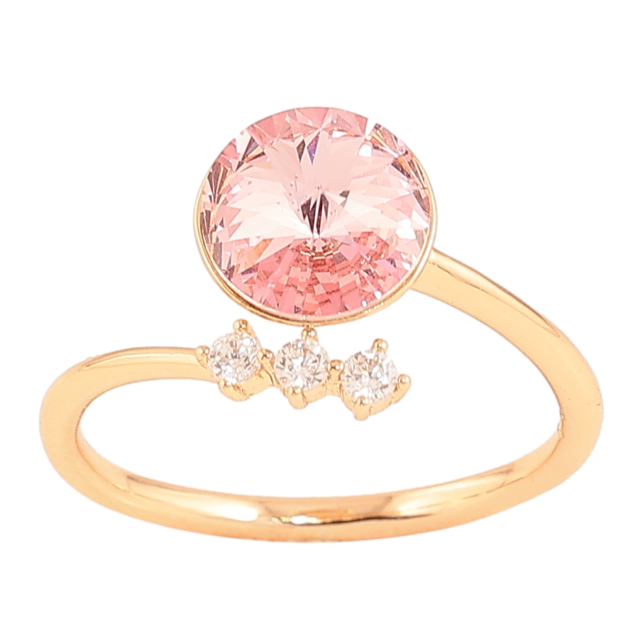 Кольцо Xuping цвет Позолота 18K с кр-ми Swarovski "Кристалл Rose" фото №1 Кольцо Xuping цвет Позолота 18K с кр-ми Swarovski "Кристалл Rose" фото №1