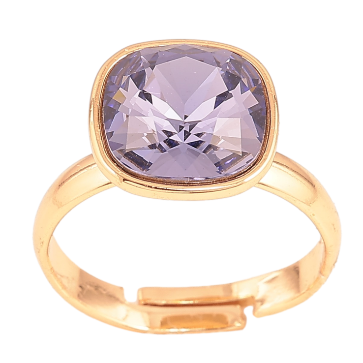 Каблучка Xuping колір Позолота 18K з кр-ми Swarovski "Кристал Tanzanite" 12х12мм фото №4 Каблучка Xuping колір Позолота 18K з кр-ми Swarovski "Кристал Tanzanite" 12х12мм фото №4