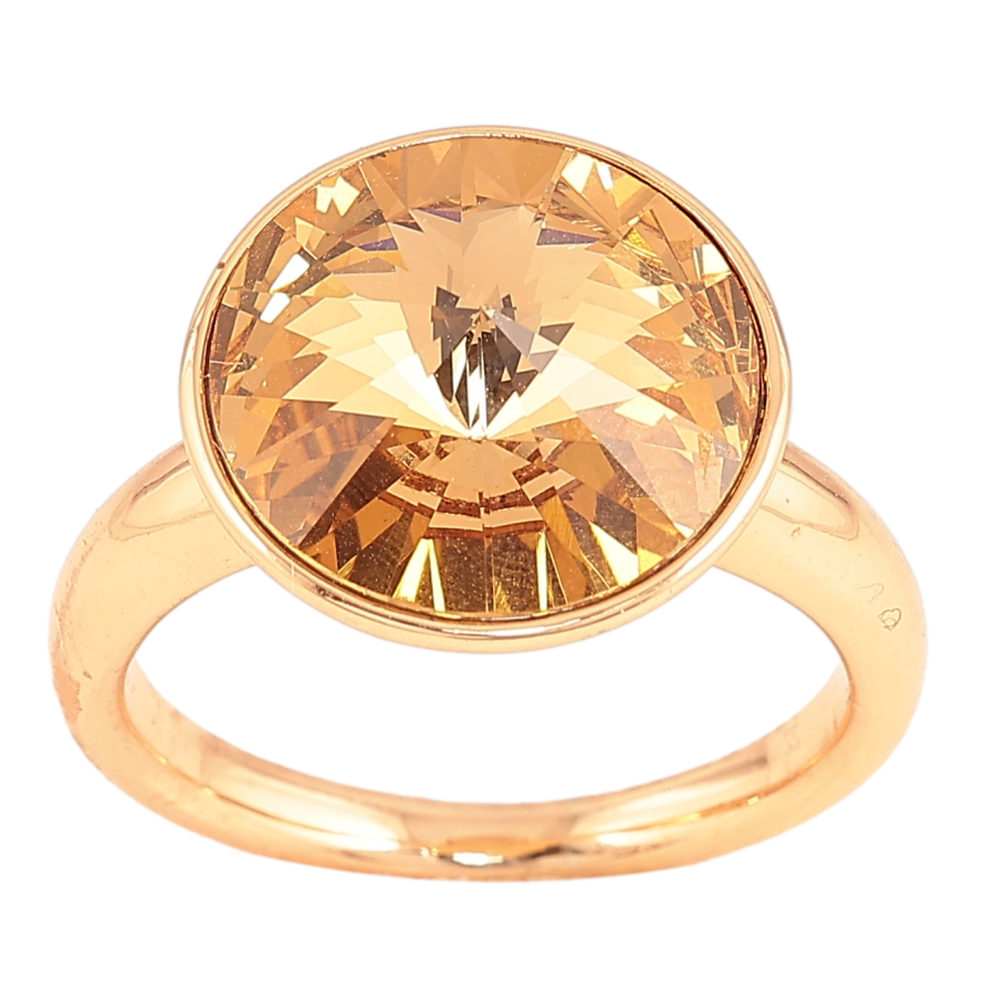 Каблучка Xuping колір Позолота 18K з кр-ми Swarovski "Кристал Topaz" ø 15мм фото №1 Каблучка Xuping колір Позолота 18K з кр-ми Swarovski "Кристал Topaz" ø 15мм фото №1