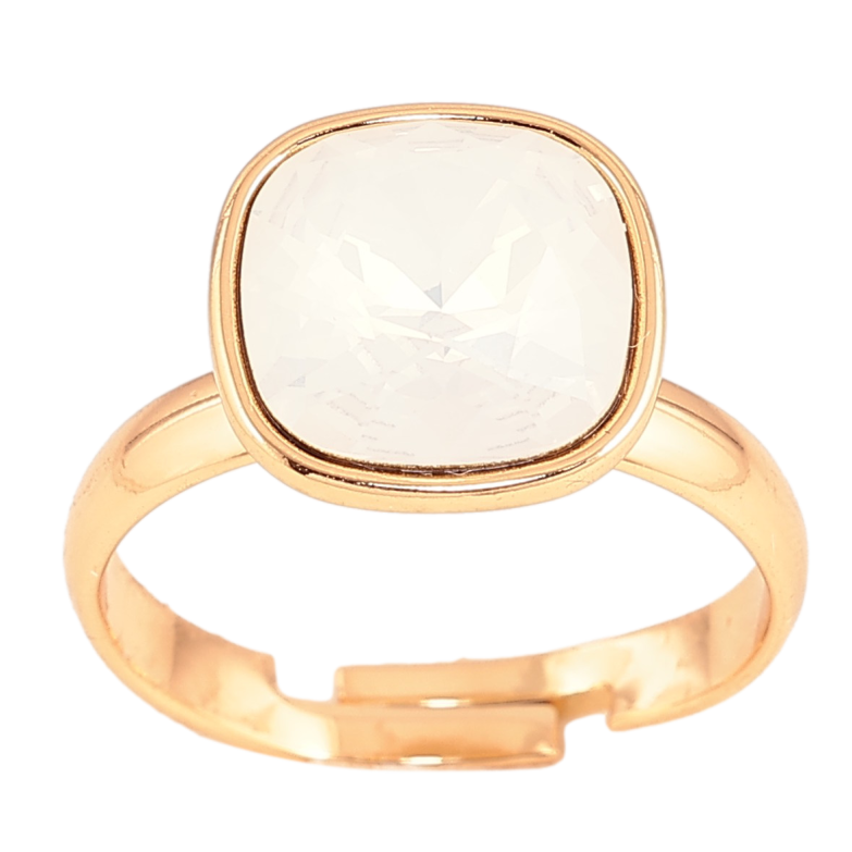 Каблучка Xuping колір Позолота 18K з кр-ми Swarovski "Кристал White Opal" 12х12мм фото №15 Каблучка Xuping колір Позолота 18K з кр-ми Swarovski "Кристал White Opal" 12х12мм фото №15