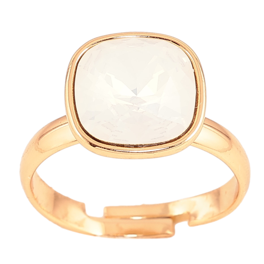 Каблучка Xuping колір Позолота 18K з кр-ми Swarovski "Кристал White Opal" 12х12мм фото №1 Каблучка Xuping колір Позолота 18K з кр-ми Swarovski "Кристал White Opal" 12х12мм фото №1