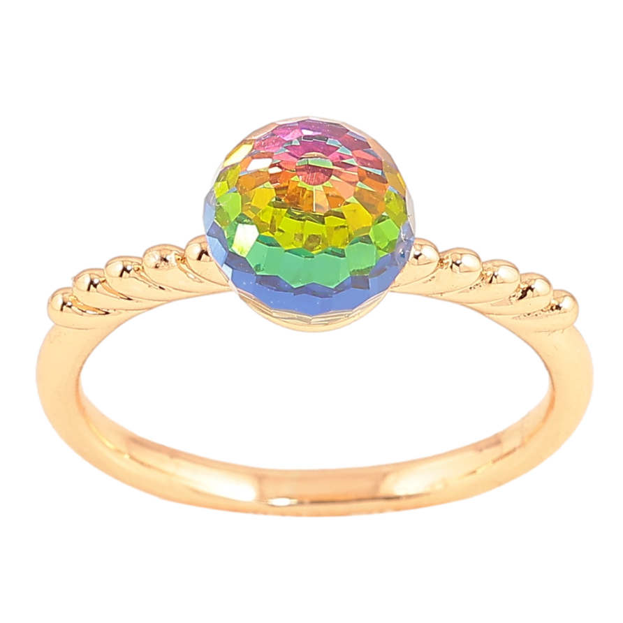 Каблучка Xuping колір Позолота 18K з кр-ми Swarovski "Кристальна куля Vitrail Medium" ø 8мм фото №1 Каблучка Xuping колір Позолота 18K з кр-ми Swarovski "Кристальна куля Vitrail Medium" ø 8мм фото №1
