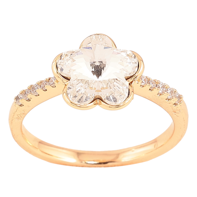 Каблучка Xuping колір Позолота 18K з кр-ми Swarovski "Кристальна квіточка Clear" фото №13 Каблучка Xuping колір Позолота 18K з кр-ми Swarovski "Кристальна квіточка Clear" фото №13