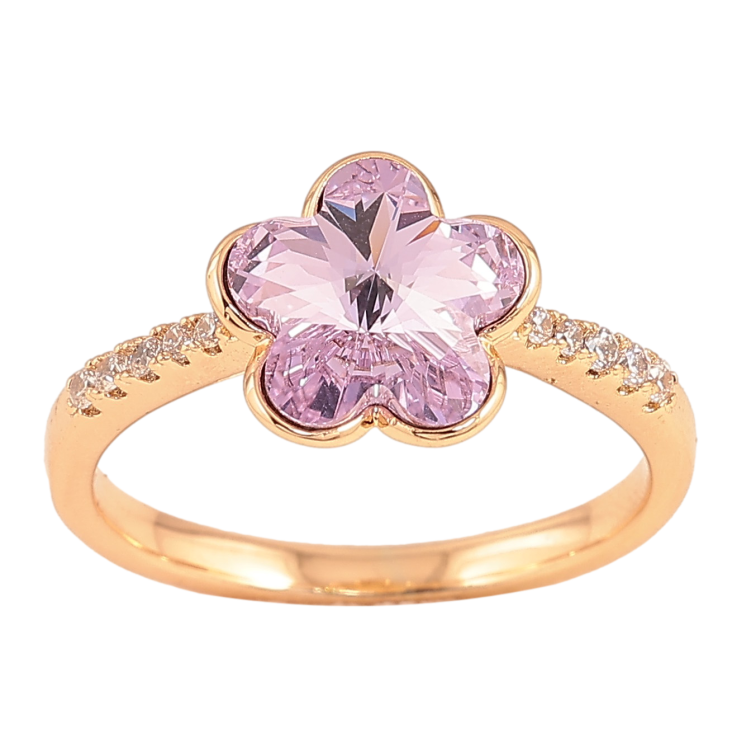 Каблучка Xuping колір Позолота 18K з кр-ми Swarovski "Кристальна квіточка Tanzanite" фото №2 Каблучка Xuping колір Позолота 18K з кр-ми Swarovski "Кристальна квіточка Tanzanite" фото №2
