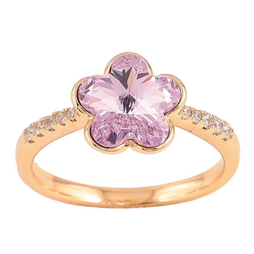 Кольцо Xuping цвет Позолота 18K с кр-ми Swarovski "Кристальный цветочек Tanzanite" фото №1