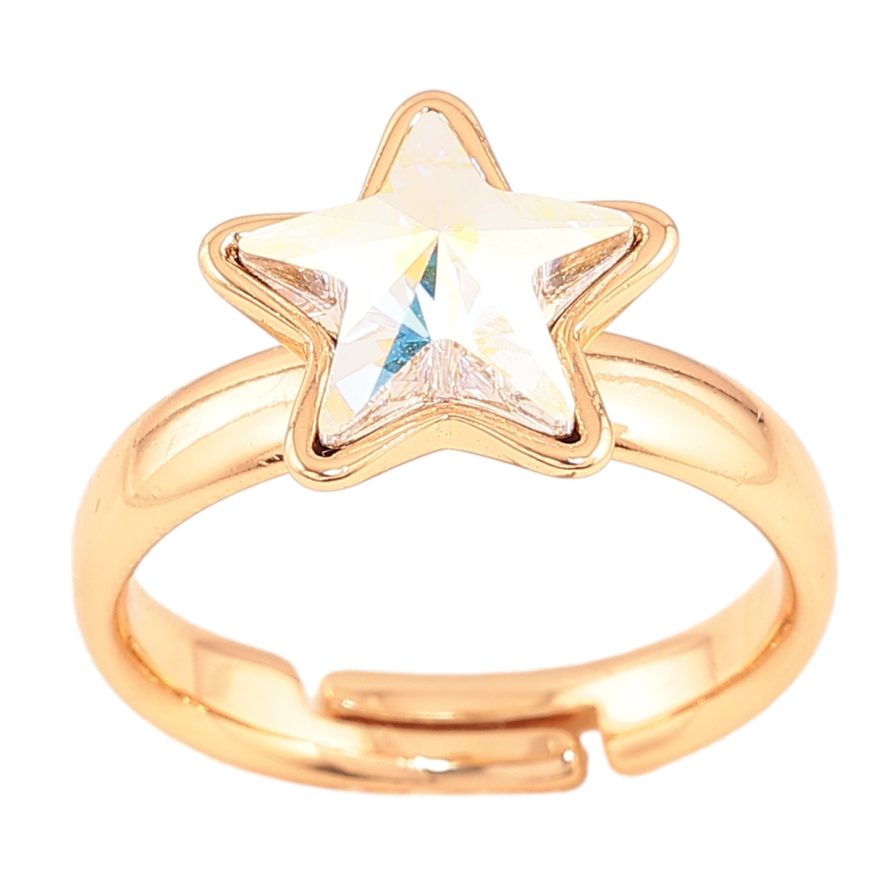 Кольцо Xuping цвет Позолота 18K с кр-ми Swarovski "Кристальная звезда АВ" фото №1