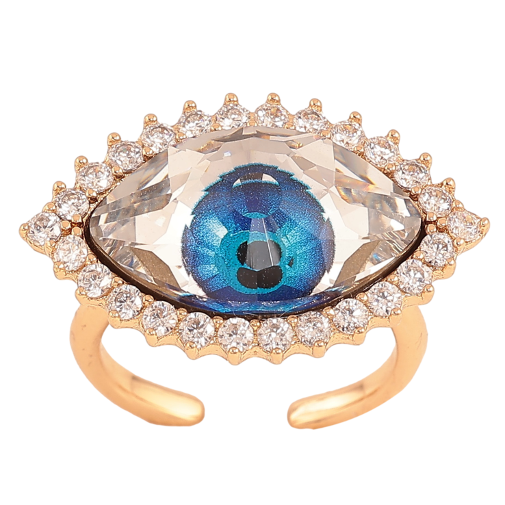 Каблучка Xuping колір Позолота 18K з кр-ми Swarovski "Кристальне око" фото №16 Каблучка Xuping колір Позолота 18K з кр-ми Swarovski "Кристальне око" фото №16