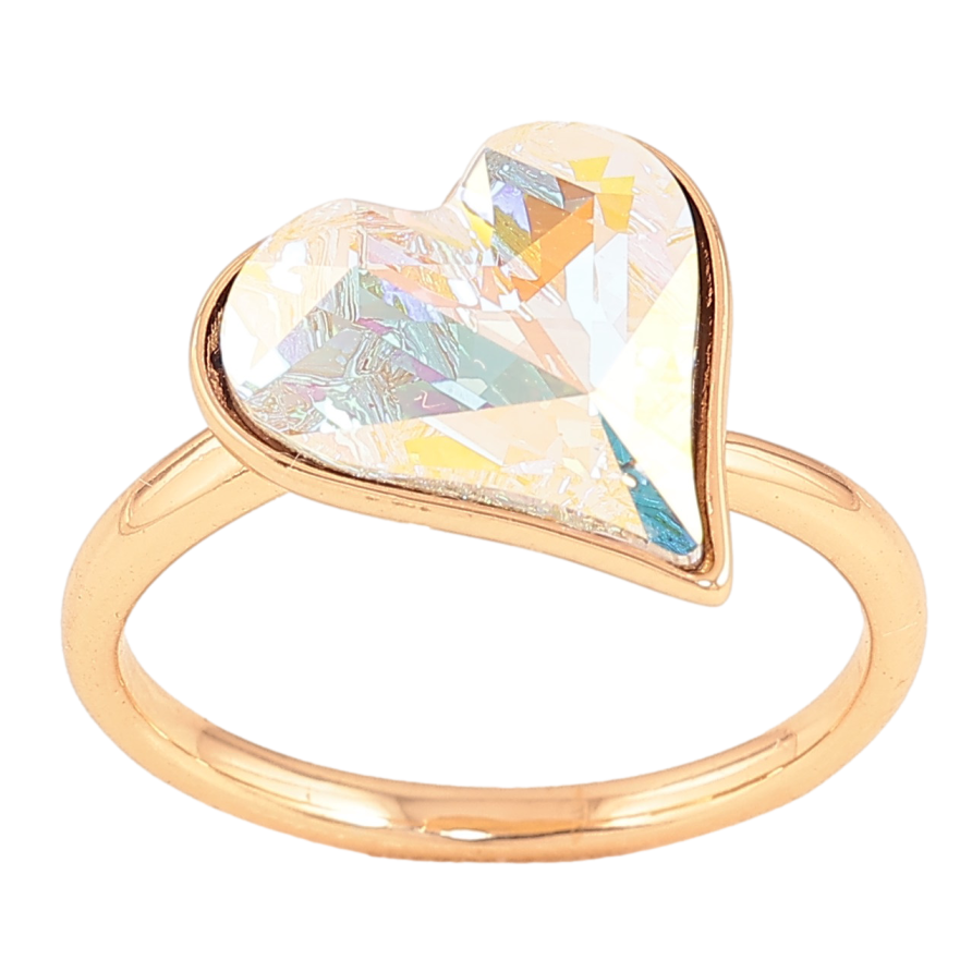 Каблучка Xuping колір Позолота 18K з кр-ми Swarovski "Кристальне серце АВ" фото №1 Каблучка Xuping колір Позолота 18K з кр-ми Swarovski "Кристальне серце АВ" фото №1