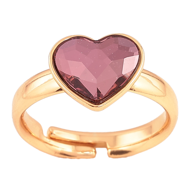 Каблучка Xuping колір Позолота 18K з кр-ми Swarovski "Кристальне серце Amethyst" фото №6 Каблучка Xuping колір Позолота 18K з кр-ми Swarovski "Кристальне серце Amethyst" фото №6