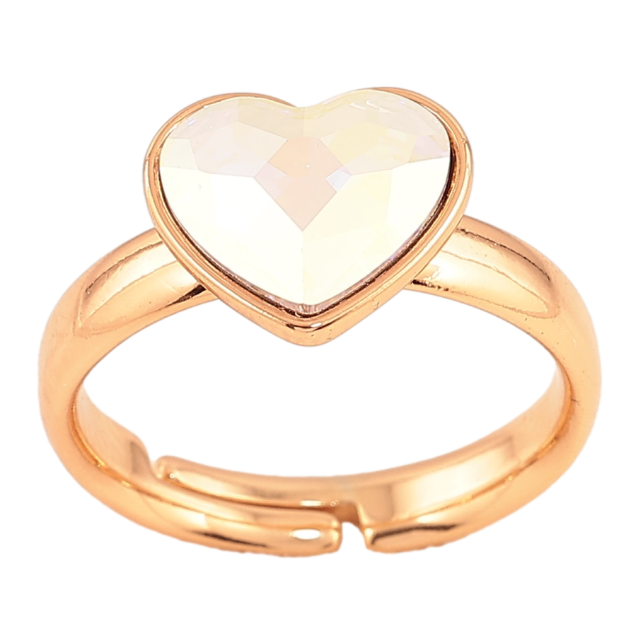 Каблучка Xuping колір Позолота 18K з кр-ми Swarovski "Кристальне серце AB" фото №1 Каблучка Xuping колір Позолота 18K з кр-ми Swarovski "Кристальне серце AB" фото №1