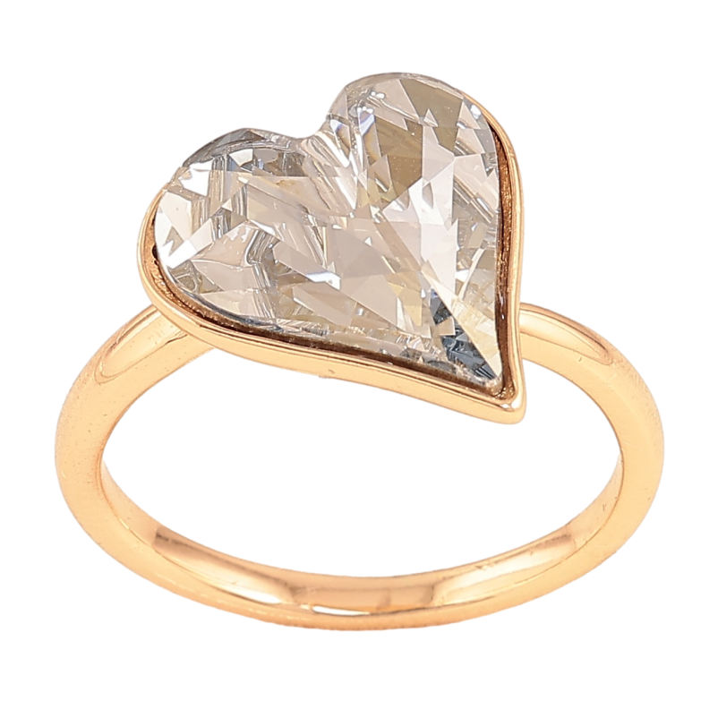 Каблучка Xuping колір Позолота 18K з кр-ми Swarovski "Кристальне серце Silver Night" фото №1 Каблучка Xuping колір Позолота 18K з кр-ми Swarovski "Кристальне серце Silver Night" фото №1