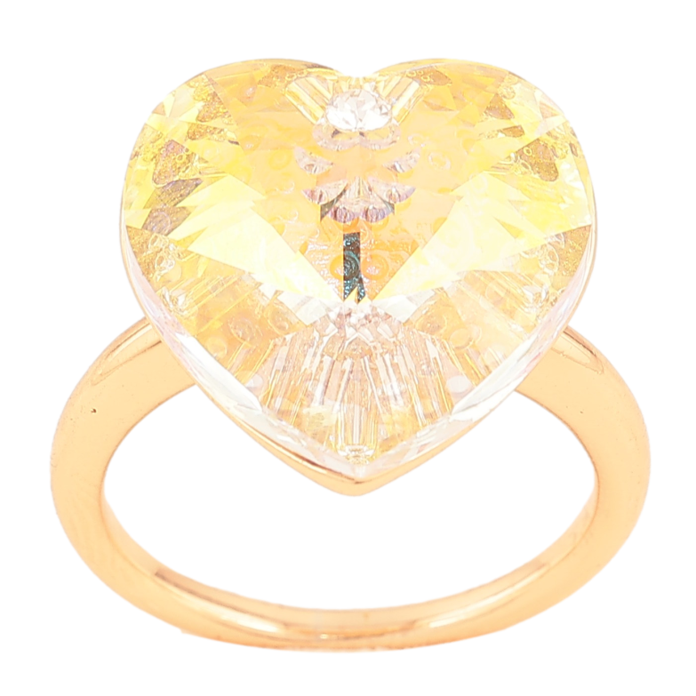 Кольцо Xuping цвет Позолота 18K с кр-ми Swarovski "Кристальное сердце Sunshine Delite" фото №23
