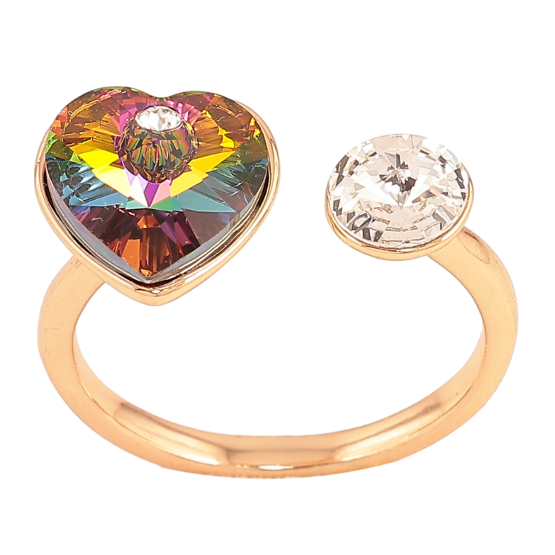 Каблучка Xuping колір Позолота 18K з кр-ми Swarovski "Кристальне серце Vitrail Medium та Clear" фото №5 Каблучка Xuping колір Позолота 18K з кр-ми Swarovski "Кристальне серце Vitrail Medium та Clear" фото №5