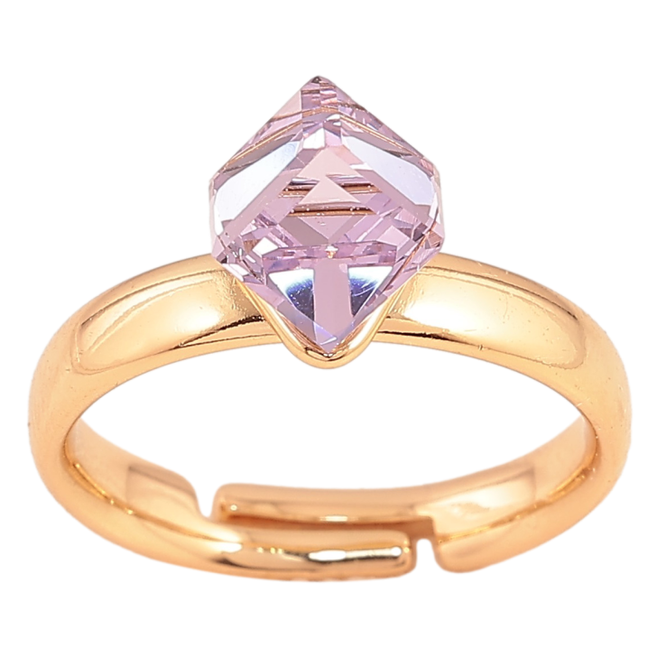 Каблучка Xuping колір Позолота 18K з кр-ми Swarovski "Кристальний куб Provence Lavender" 6х6мм фото №15
