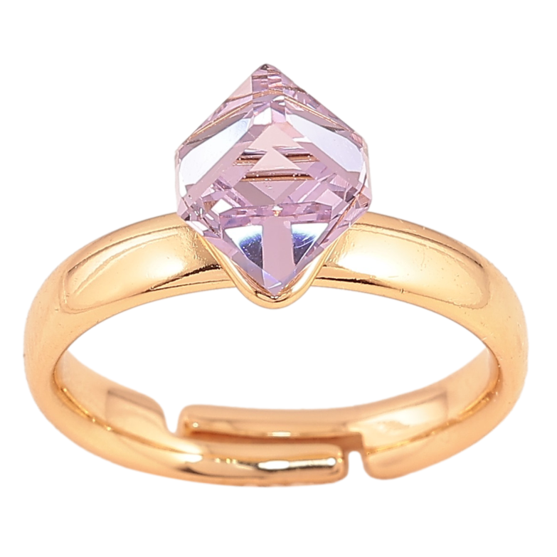 Каблучка Xuping колір Позолота 18K з кр-ми Swarovski "Кристальний куб Provence Lavender" 6х6мм фото №3 Каблучка Xuping колір Позолота 18K з кр-ми Swarovski "Кристальний куб Provence Lavender" 6х6мм фото №3