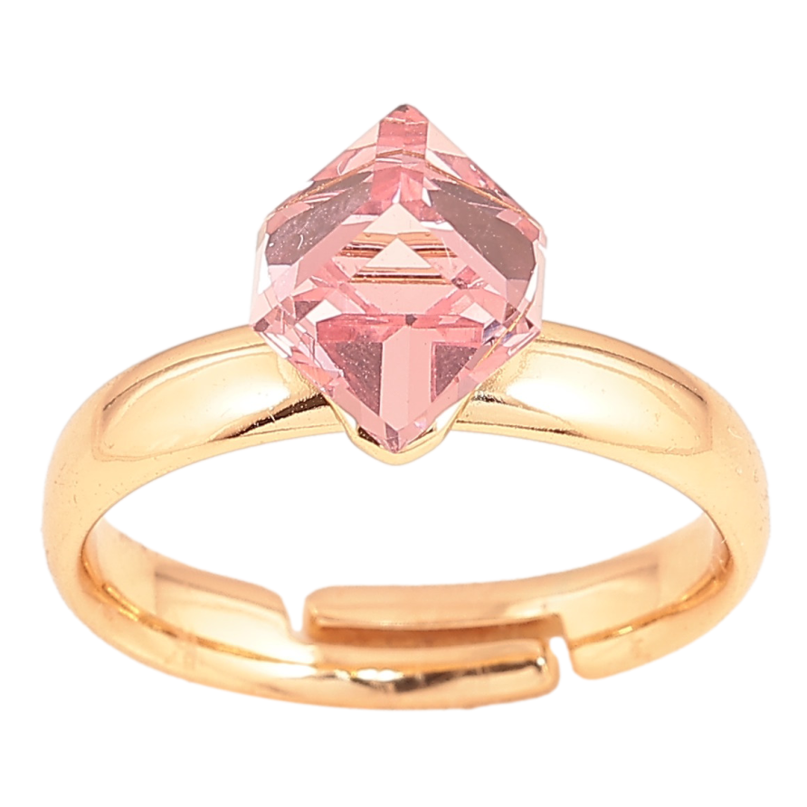 Кольцо Xuping цвет Позолота 18K с кр-ми Swarovski "Кристальный куб Rose" 6х6мм фото №1 Кольцо Xuping цвет Позолота 18K с кр-ми Swarovski "Кристальный куб Rose" 6х6мм фото №1