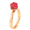 Каблучка Xuping колір Позолота 18K з кр-ми Swarovski "Кристальний куб Siam" 6х6мм фото №3